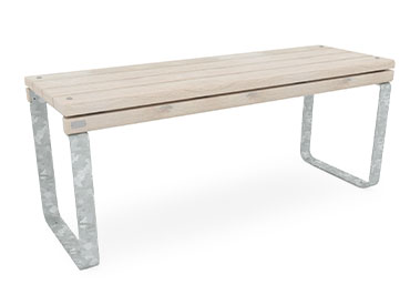 narrow park table with galvanised legs